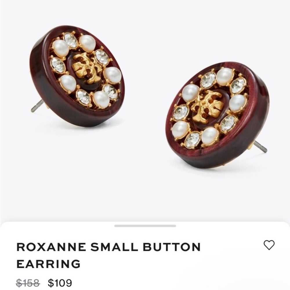 Tory Burch Roxanne Small Button Earrings, NWOT